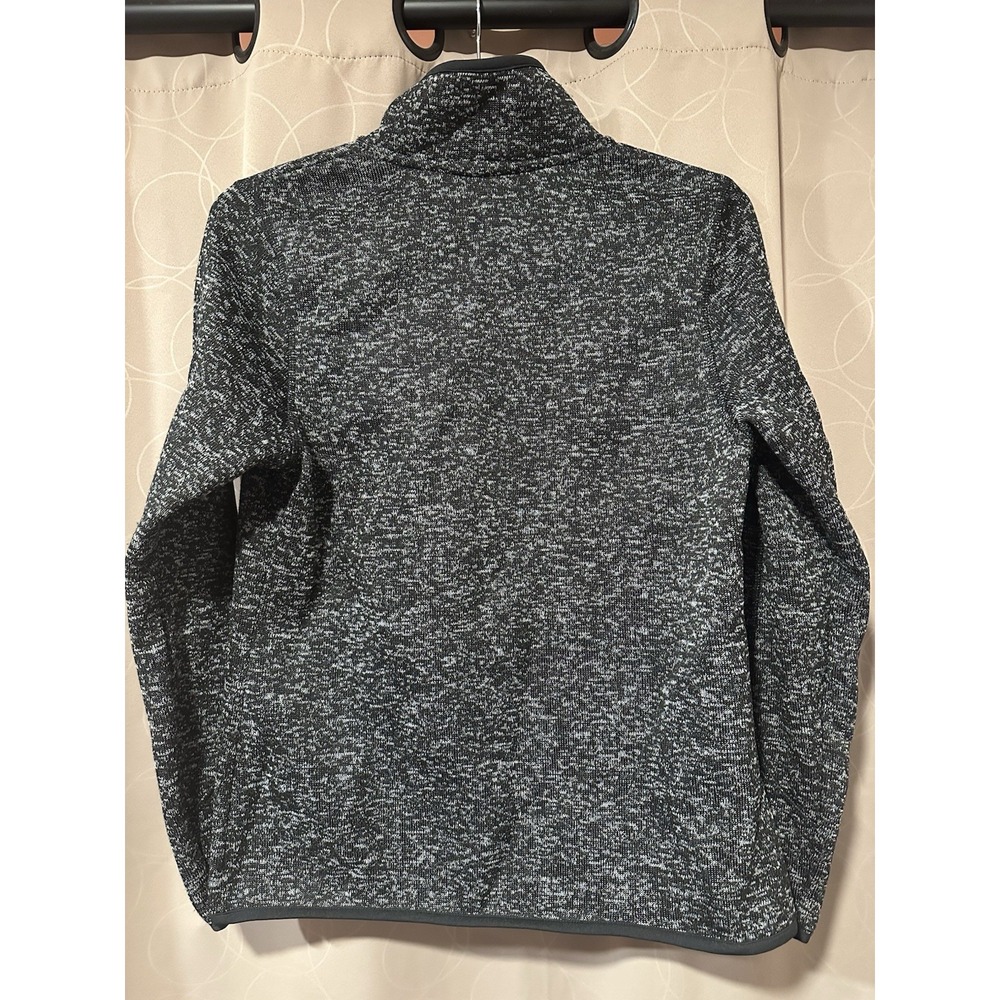 Swiss Tech Fleece Jacket Black White Heather Full Zip Outdoor Womens 8-10 Medium - Picture 2 of 4